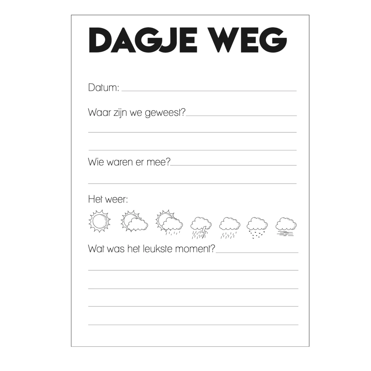 Op Stap Boekje | Uitjes Invulboek Kind | Dagjes Weg Herinneringen Boek | Botanical Zwart - Afbeelding 6