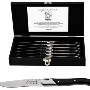 Laguiole Luxury Line Steakmessen 6 stuks – Zwart Ebbenhout